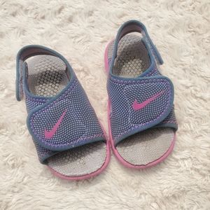 Nike 6T Purple & Pink Velcro Slide Sandals